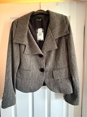 J Michaels Women's Gray Tweed Jacket